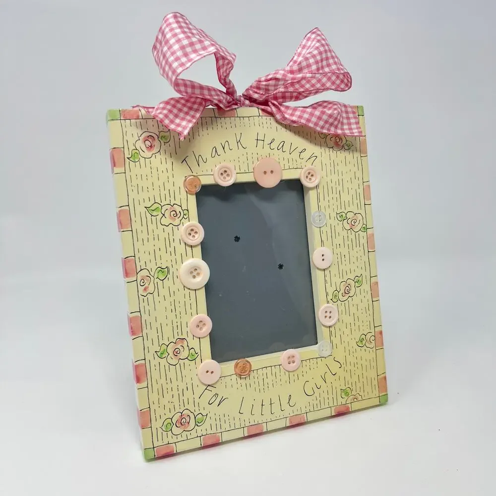 Exposures Thank Heaven for Little Girls Photo Picture Frame Wood 4x6 Gingham